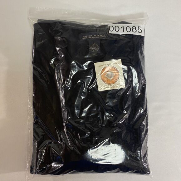 Banana Republic Sweater Mens Large Blue Fine Italian Merino Wool Preppy V-Neck - Picture 16 of 16